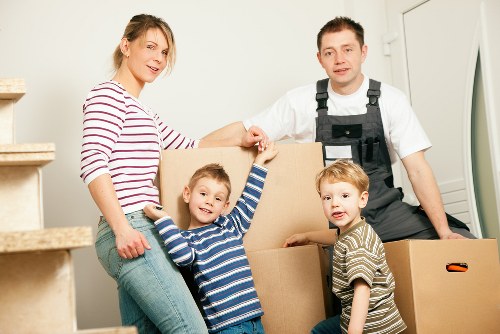 Securely packed boxes ready for moving