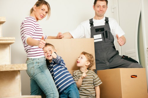 Professional movers handling furniture in Wales